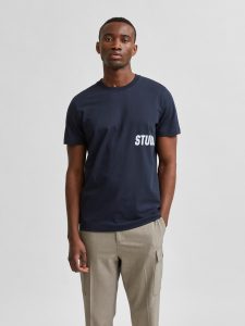 SELECTED homme ss o-neck tee sky captain
