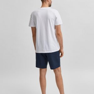 SELECTED homme ss o-neck tee white/tailred