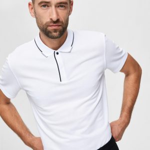 SELECTED homme ss polo bright white