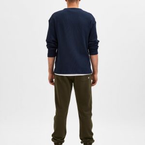 SELECTED homme crew neck sweat dress blue/twisted