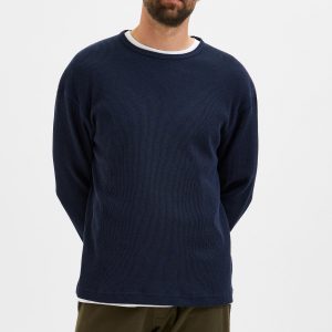 SELECTED homme crew neck sweat dress blue/twisted