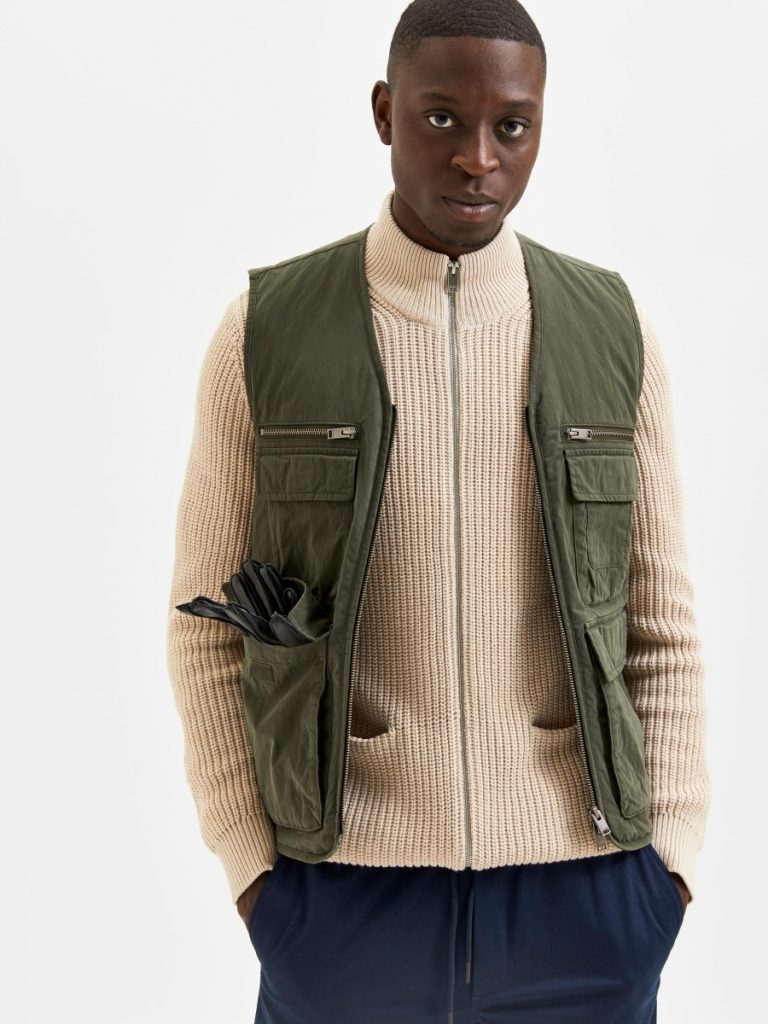 SELECTED homme utility gilet rosin