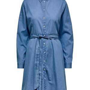 SELECTED femme ls short shirt dress light blue
