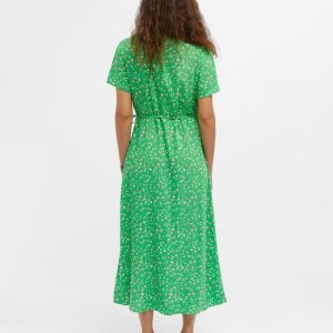 OBJECT s/s long wrap dress artichoke green