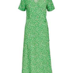 OBJECT s/s long wrap dress artichoke green