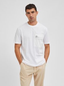 SELECTED homme ss o-neck tee bright white