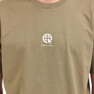 SELECTED homme ss o-neck tee dark olive