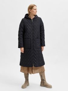 SELECTED femme quilted coat black