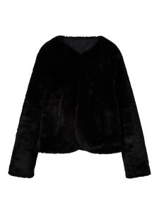 name it faux fur jacket black