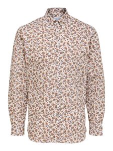 SELECTED homme shirt ls button down bright white aop