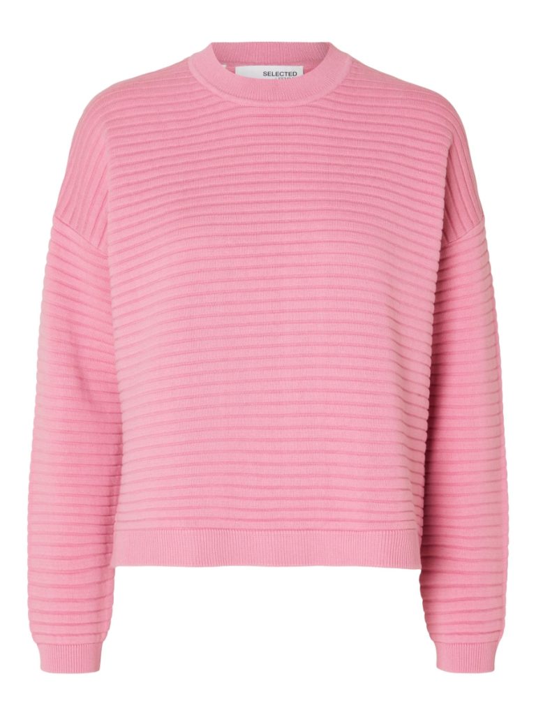 SELECTED femme ls knit o-neck cyclamen