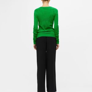 OBJECT o-neck knit pullover fern green
