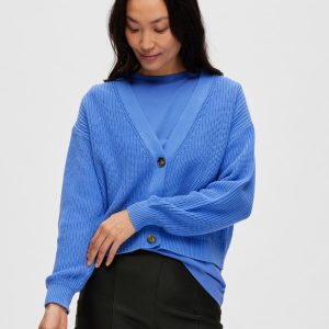 SELECTED femme ls knit cardigan ultramarine