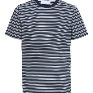 SELECTED homme stripe ss o-neck tee sky captain