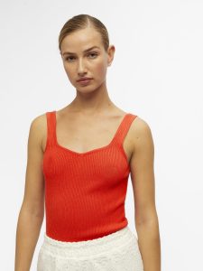 OBJECT knit singlet hot coral
