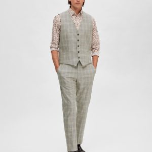 SELECTED homme trousers check sand grey