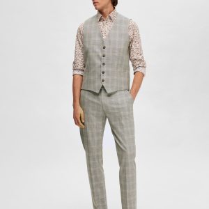 SELECTED homme trousers check sand grey