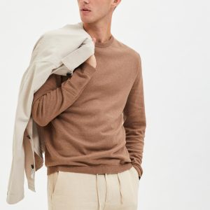 SELECTED homme linen ls knit camel