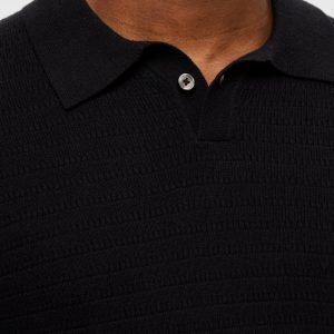 SELECTED homme ss knit polo black