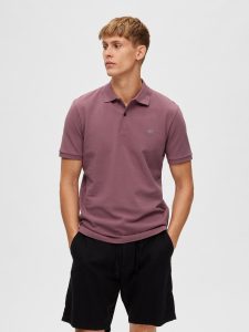 SELECTED homme ss polo rose brown