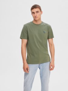 SELECTED homme ss o-neck tee agave green
