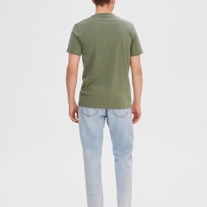 SELECTED homme ss o-neck tee agave green